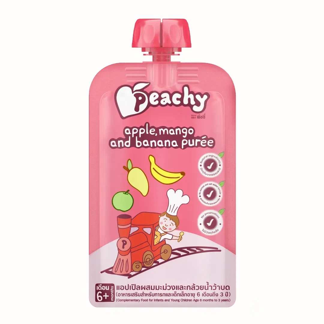 Peachy Apple, Mango & Banana Purée Baby Food Pouch 100g