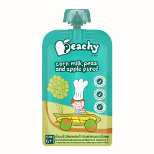 Peachy Corn Milk, Peas & Apple Purée Baby Food Pouch 100g