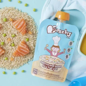Peachy Salmon & Brown Rice Porridge Baby Food Pouch 100g