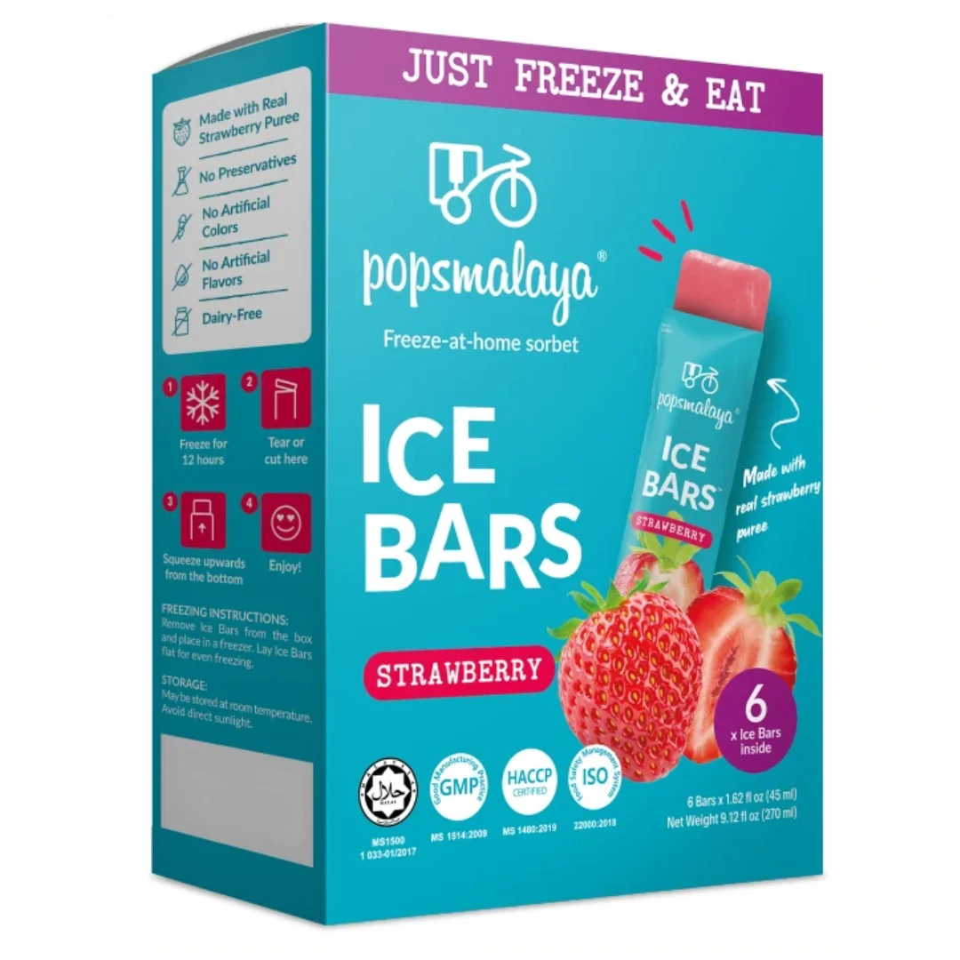 Popsmalaya Ice Bars Strawberry