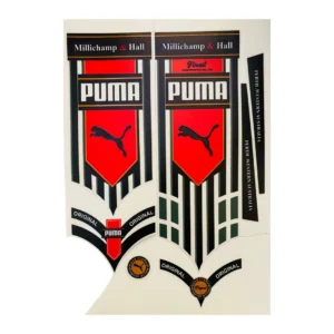 Puma Millichamp & Hall Style Cricket Bat Sticker (Red Black)
