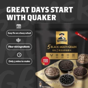 Quaker 5 Black Multi-Grain Instant Oatmeal 540g