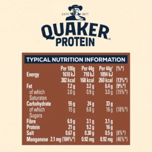 Quaker Oat Protein Chocolate Brownie Instant Porridge Sachets