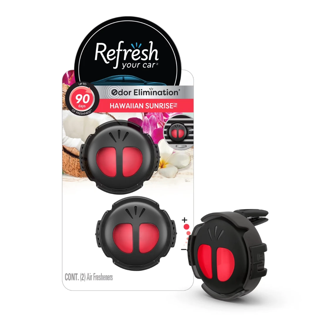 Refresh Your Car Mini Diffuser Vent Clip Car Air Freshener Hawaiian Sunrise Scent