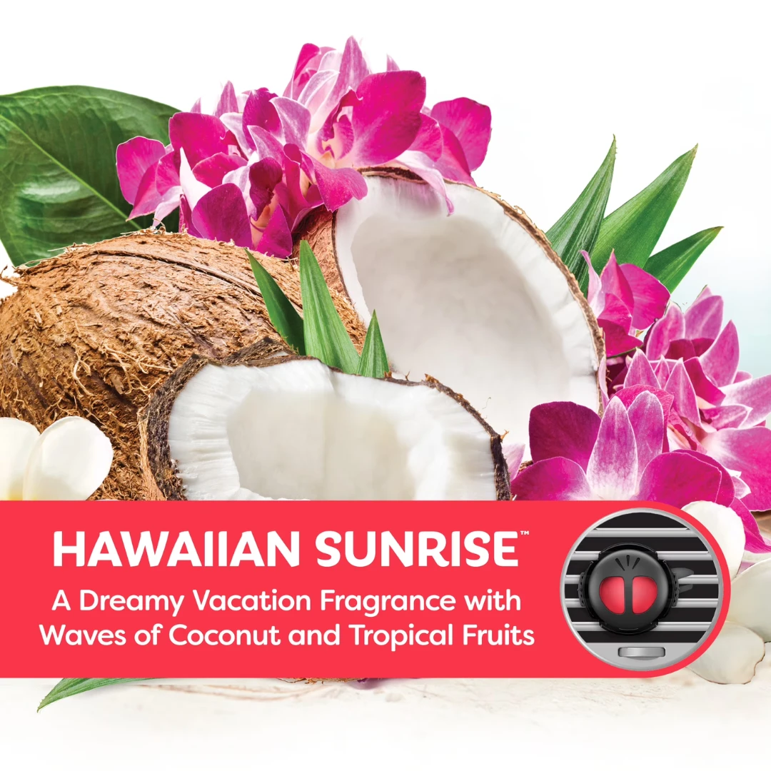 Refresh Your Car Mini Diffuser Vent Clip Car Air Freshener Hawaiian Sunrise Scent