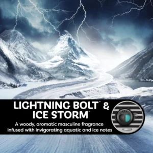 Refresh Your Car Mini Diffuser Vent Clip Car Air Freshener Lightning Bolt Ice Storm Scent