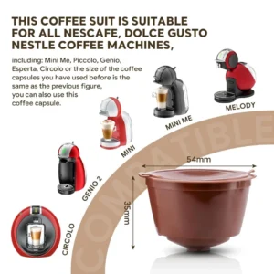 Reusable Coffee Capsule Filter Compatible with Dolce Gusto Machines