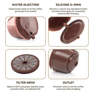 Reusable Coffee Capsule Filter Compatible with Dolce Gusto Machines