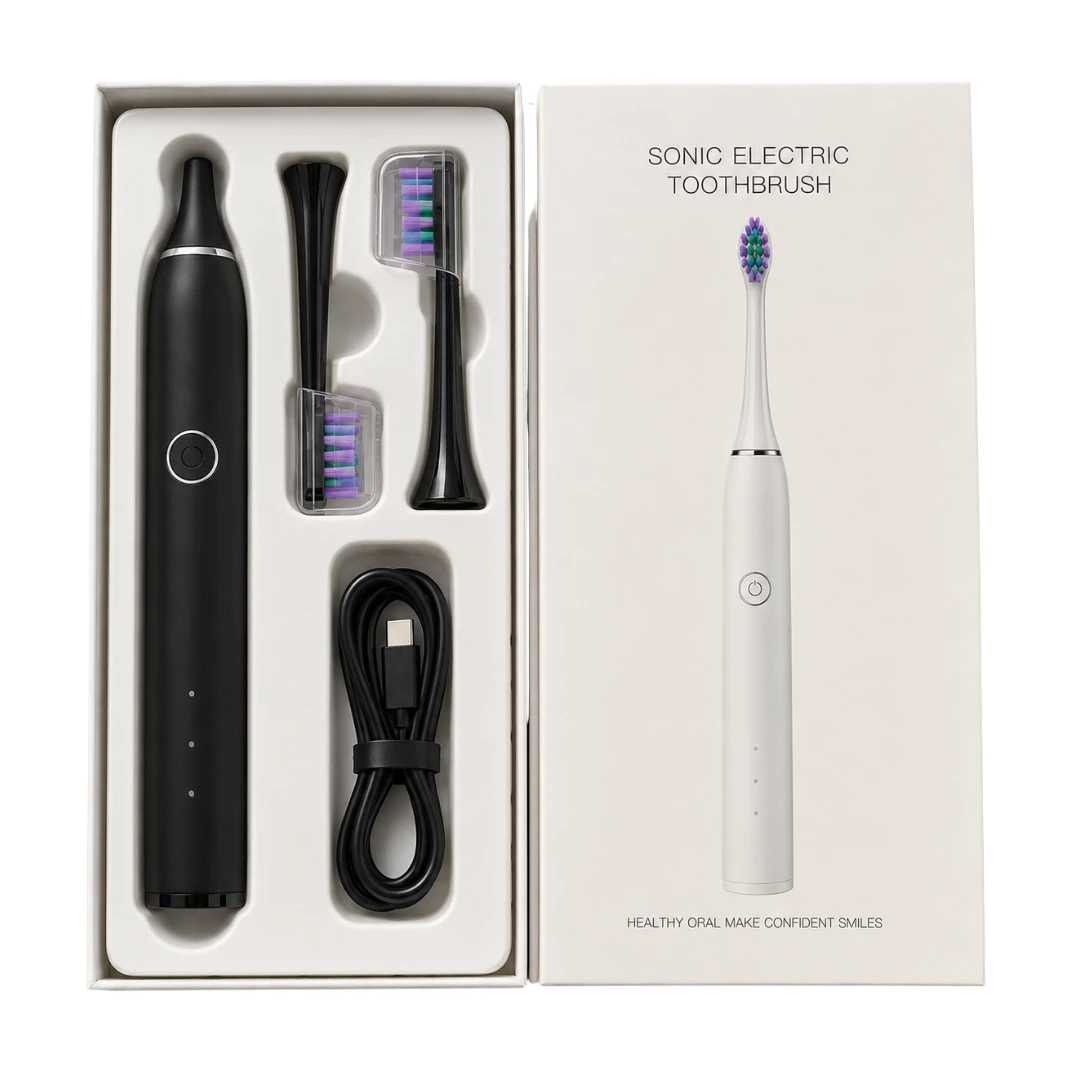 Sonic Electric Rechargeable Toothbrush (Black)