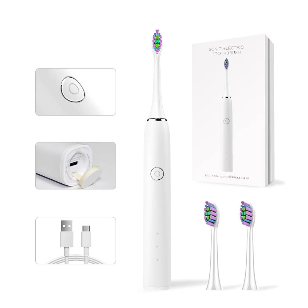 Sonic Electric Rechargeable Toothbrush (White)