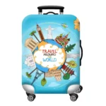 Travel Themed Luggage Protective Cover (Size M)