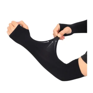 UPF 50+ Ice Silk UV Protection Cooling Arm Sleeves (Black)