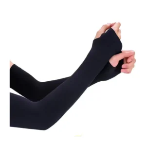 UPF 50+ Ice Silk UV Protection Cooling Arm Sleeves (Black)