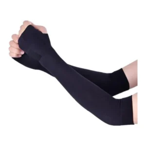 UPF 50+ Ice Silk UV Protection Cooling Arm Sleeves (Black)