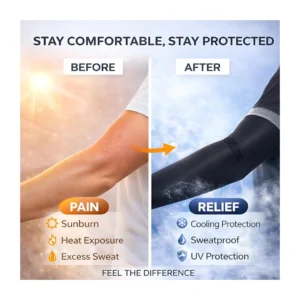 UPF 50+ Ice Silk UV Protection Cooling Arm Sleeves (Off-White)