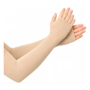 UPF 50+ Ice Silk UV Protection Cooling Arm Sleeves (Cream)
