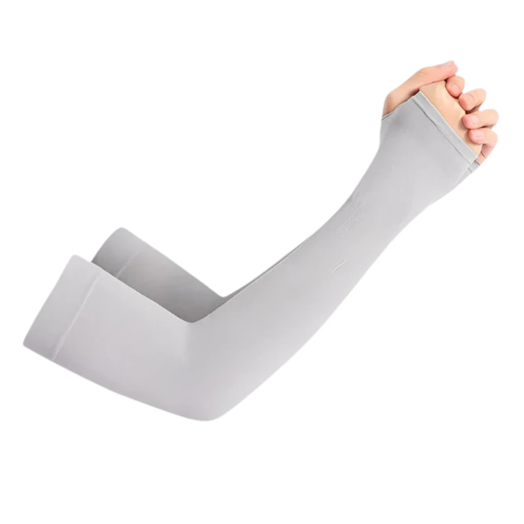 UPF 50+ Ice Silk UV Protection Cooling Arm Sleeves (Grey)