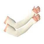 UPF 50+ Ice Silk UV Protection Cooling Arm Sleeves (Off-White)