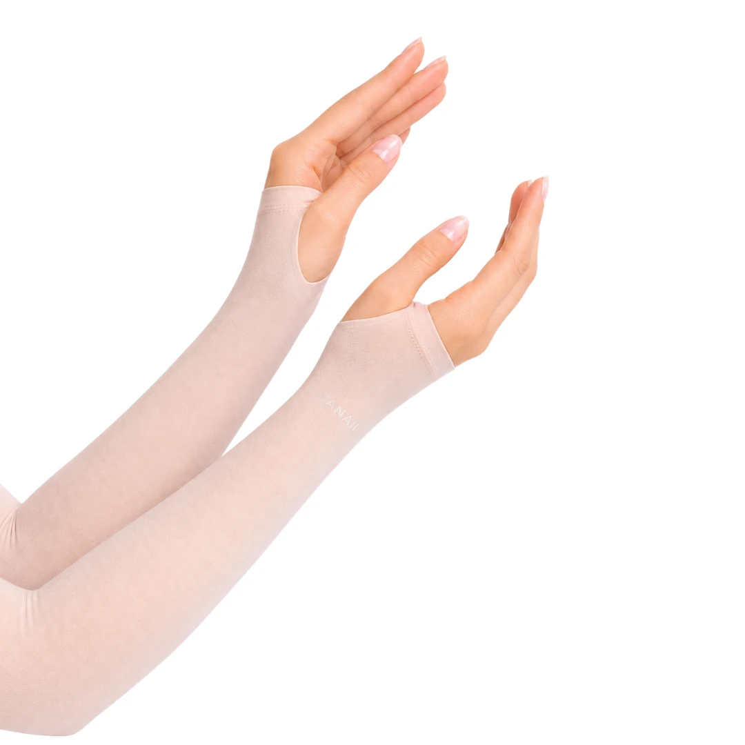 UPF 50+ Ice Silk UV Protection Cooling Arm Sleeves (Pink)