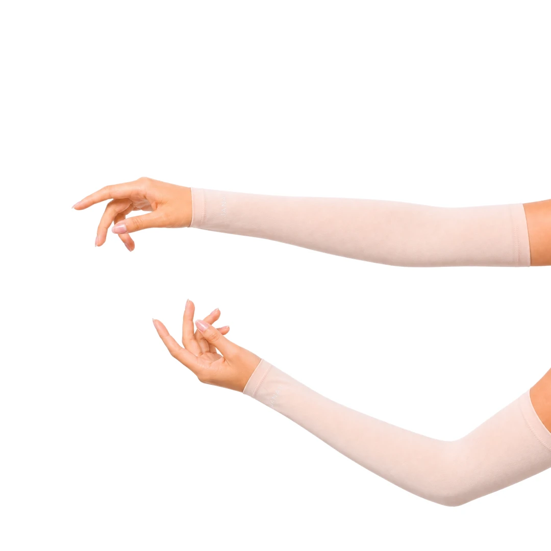 UPF 50+ Ice Silk UV Protection Cooling Arm Sleeves (Pink)