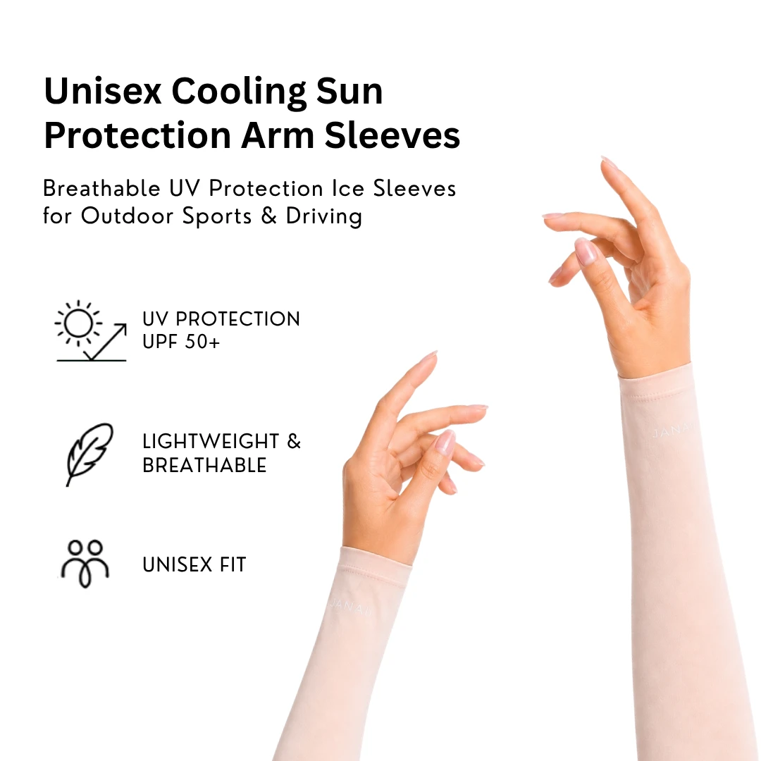 UPF 50+ Ice Silk UV Protection Cooling Arm Sleeves (Pink)