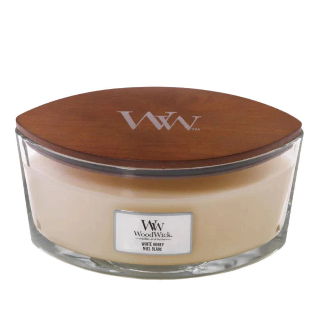 Wood Wick Ellipse Jar White Honey Candle 453.6g