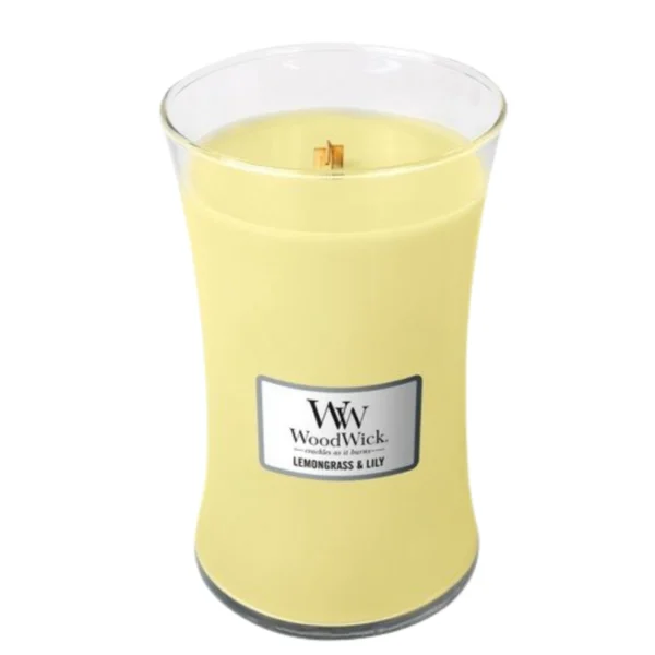 Wood Wick Large Jar Lemongrass & Lily Candle (610g)
