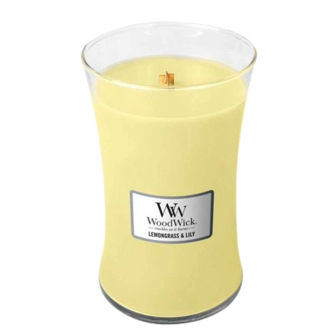 Wood Wick Large Jar Lemongrass & Lily Candle (610g)
