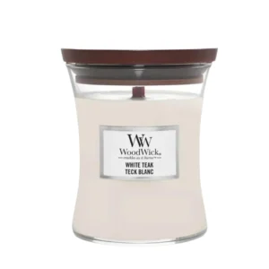 Wood Wick Midium Jar White Teak Candle (275g)