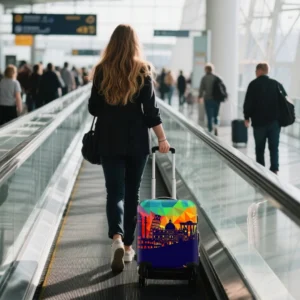 World Map Luggage Protective Cover (Size L)