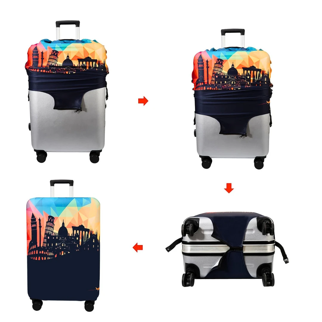 World Map Luggage Protective Cover (Size L)