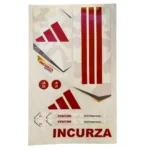 Adidas Incurza Control 3D Embossed Cricket Bat Sticker (White Red)