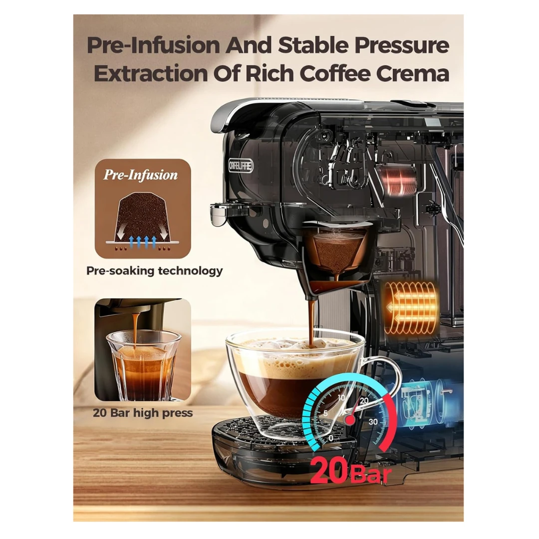 Cafelffe 3 in 1 Multiple Capsule Coffee Machine (White)
