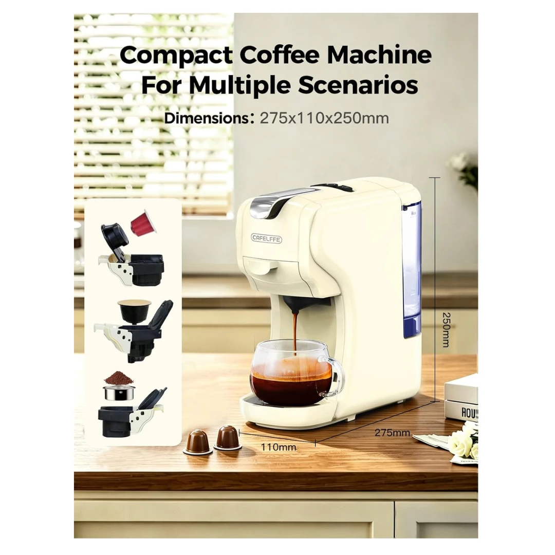 Cafelffe 3 in 1 Multiple Capsule Coffee Machine (White)
