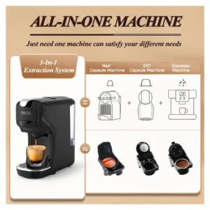 Cafelffe 3 in 1 Multiple Capsule Coffee Machine (Black)