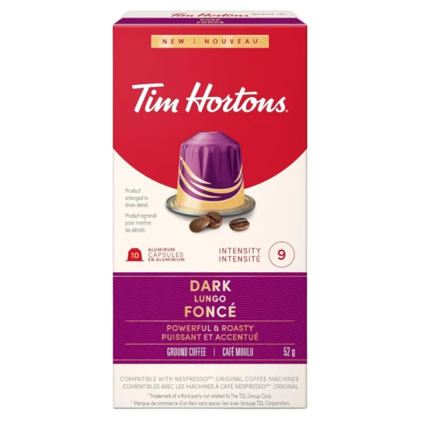 Dark Lungo Tim Hortons Nespresso Coffee Capsules