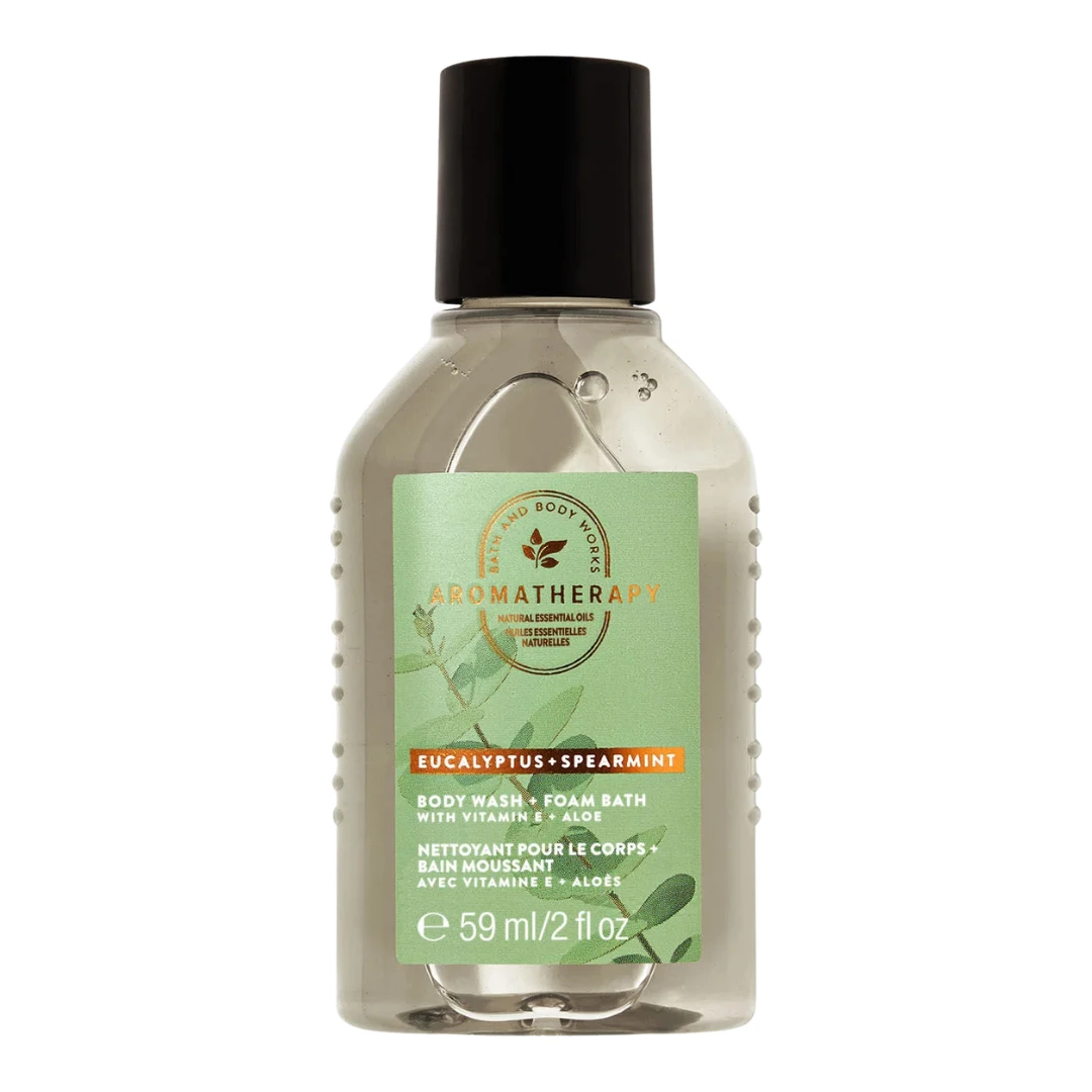 Eucalyptus Spearmint Travel Size Body Wash and Foam Bath 59ml