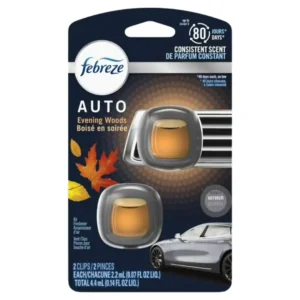 Febreze Auto Air Freshener Vent Clip Evening Woods Scent