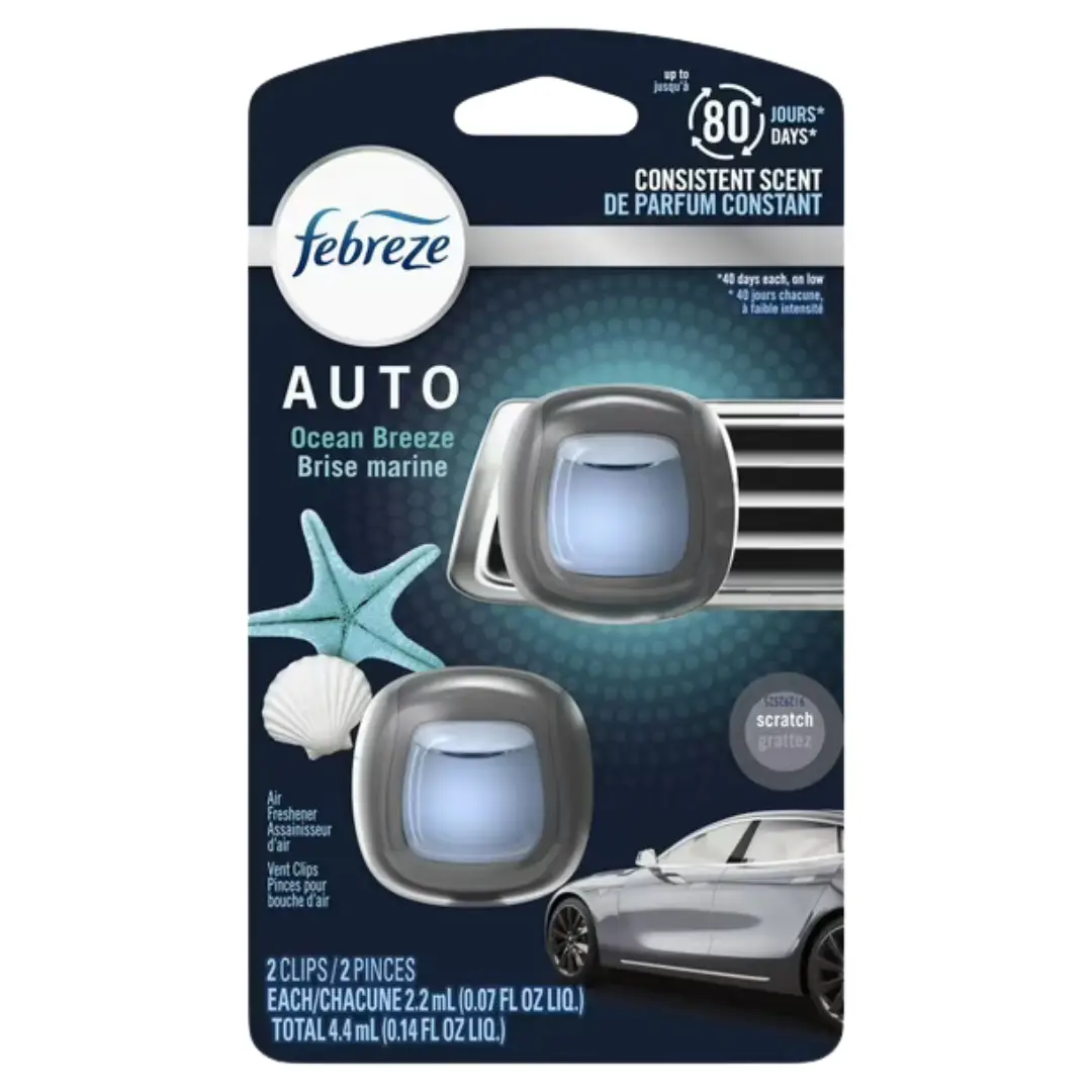 Febreze Auto Air Freshener Vent Clip Ocean Breeze Scent