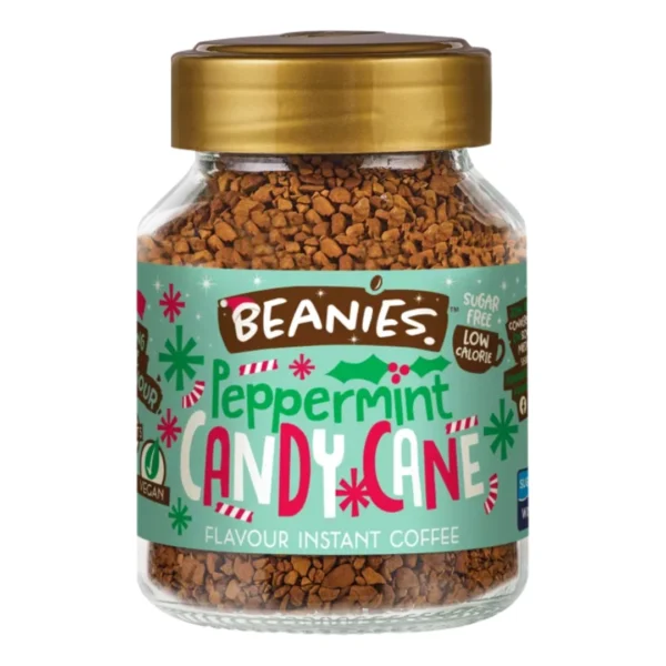 Peppermint Candy Cane Flavoured Beanies Instant Coffee 50g