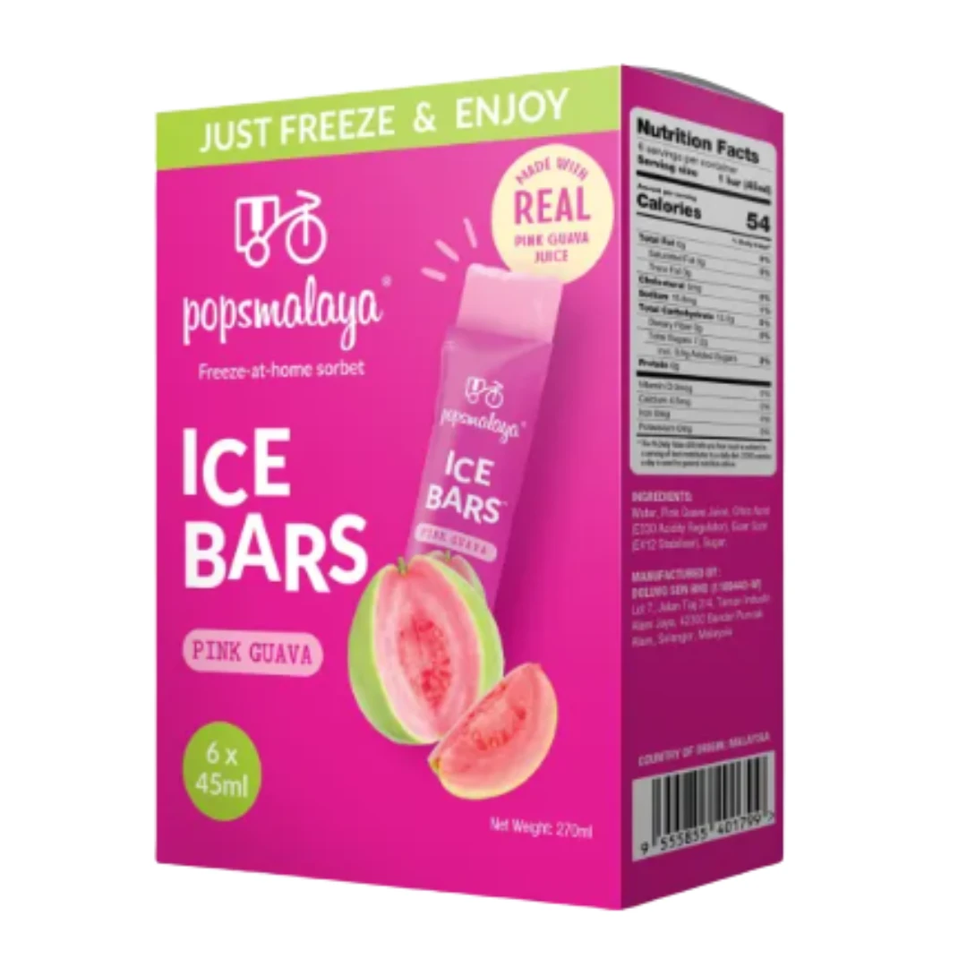 Popsmalaya Ice Bars Pink Guava