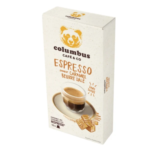 Salted Butter Caramel Flavoured Columbus Café & Co Nespresso Coffee Capsules