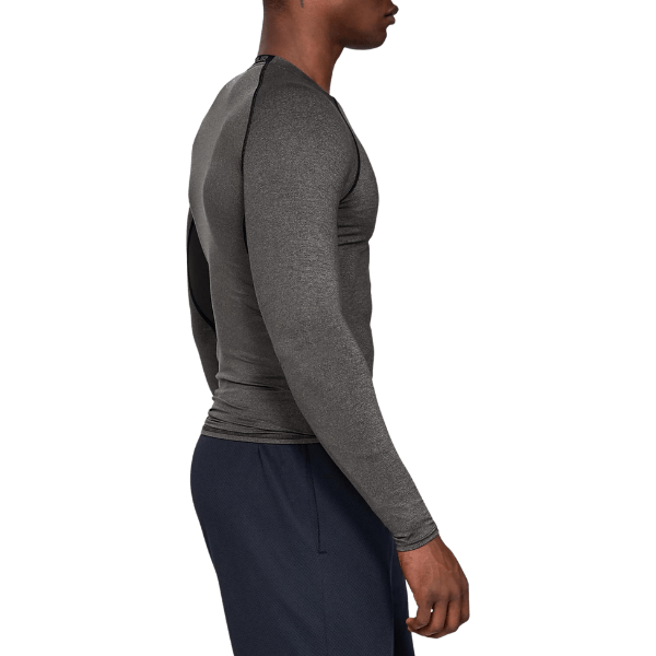 Men's UA HeatGear Armour Long Sleeve Compression Shirt (Grey, M