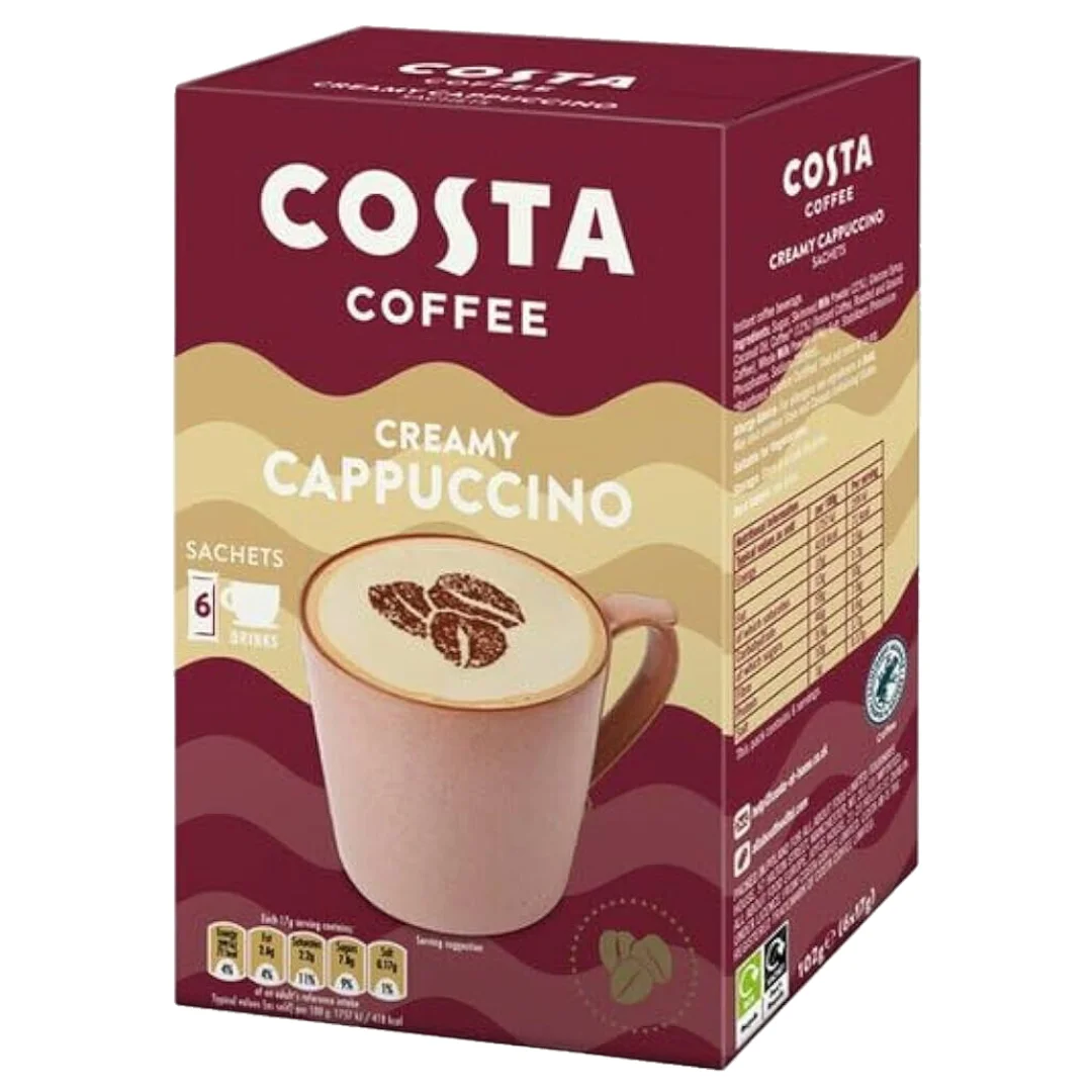 Costa Creamy Cappuccino Coffee Sachets 6 x 17g
