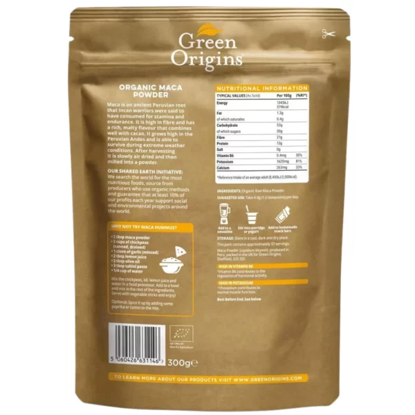 Green Origins Organic Maca Powder (Raw) 300g