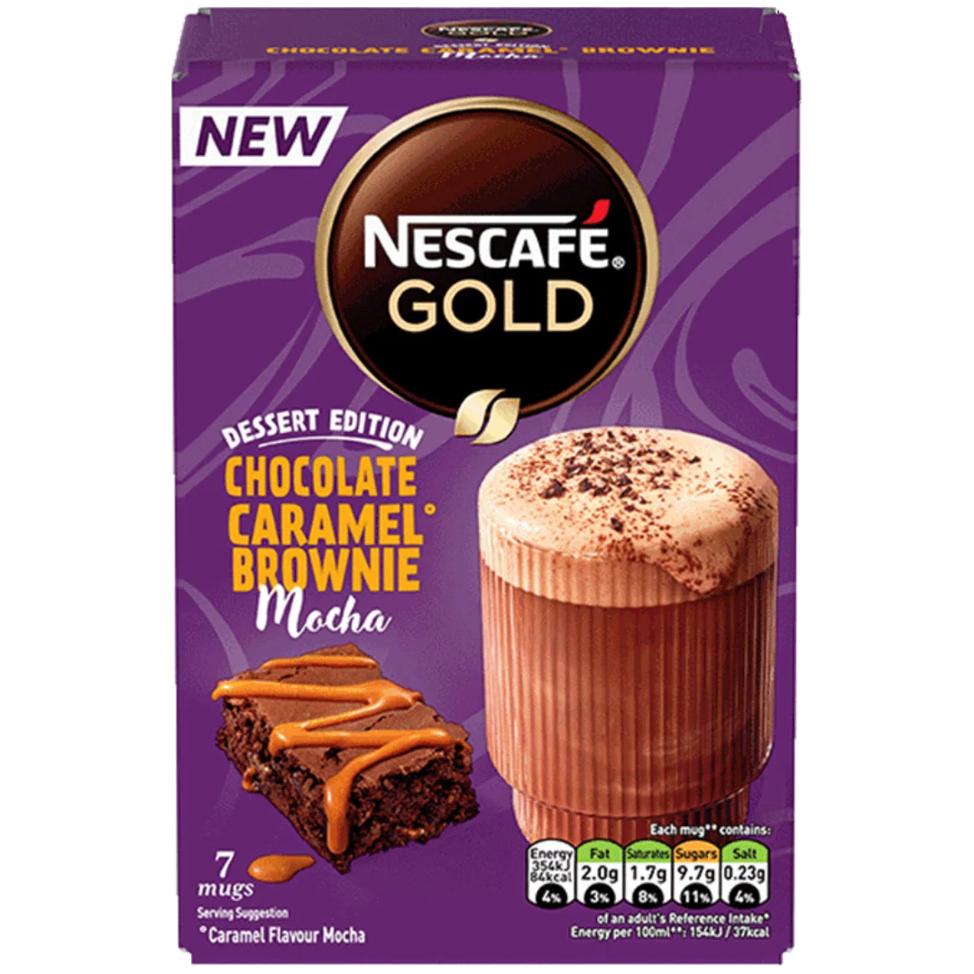 Nescafe Gold Chocolate Caramel Brownie Mocha Instant Coffee Sachets 6 x 7
